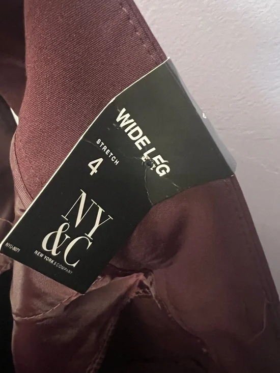 NY&Co Burgundy Wide Leg Pants - Picture 5 of 5